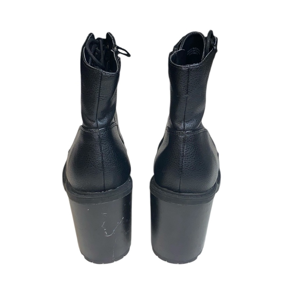 Forever 21 Black Faux Leather Ankle Boots, Size 10 - Picture 10 of 15